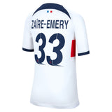 Paris Saint-Germain Nike Away Stadium Shirt 2023-24 - Kids with Champions League printing ZaÃ¯re-Emery 33 - Kit Captain