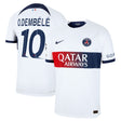 PSG Nike Away Dri-FIT ADV Match Shirt 2023-24 with O.Dembélé 10 and Champions League printing and badges - Kit Captain