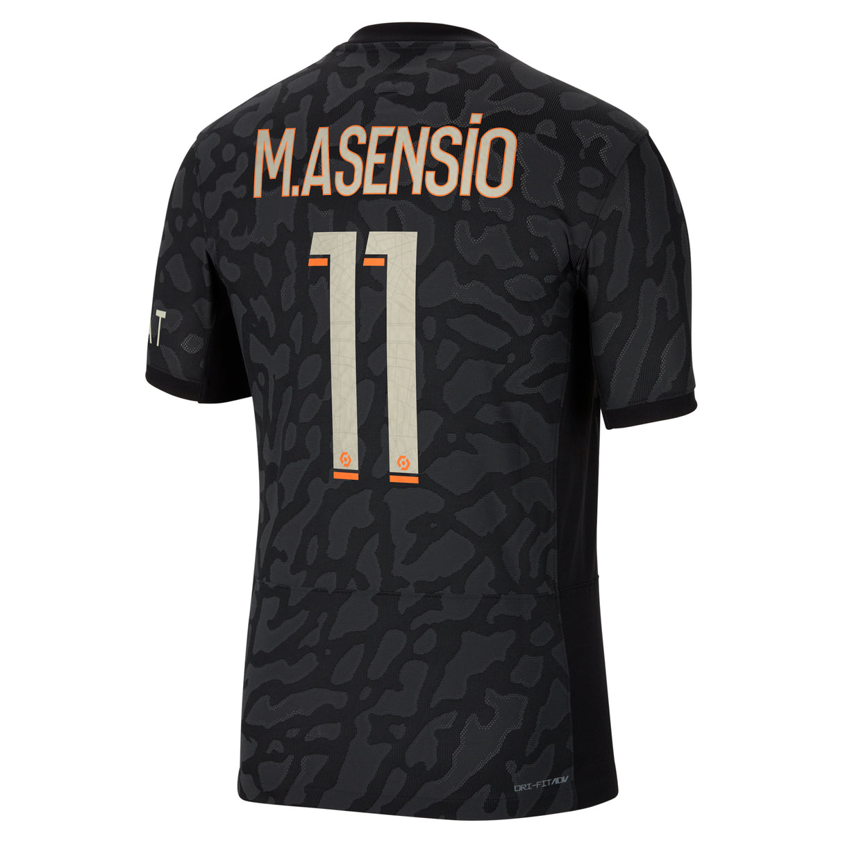 PSG x Jordan Third Dri-FIT ADV Match Shirt 2023-24 with M.Asensio 11 printing - Kit Captain