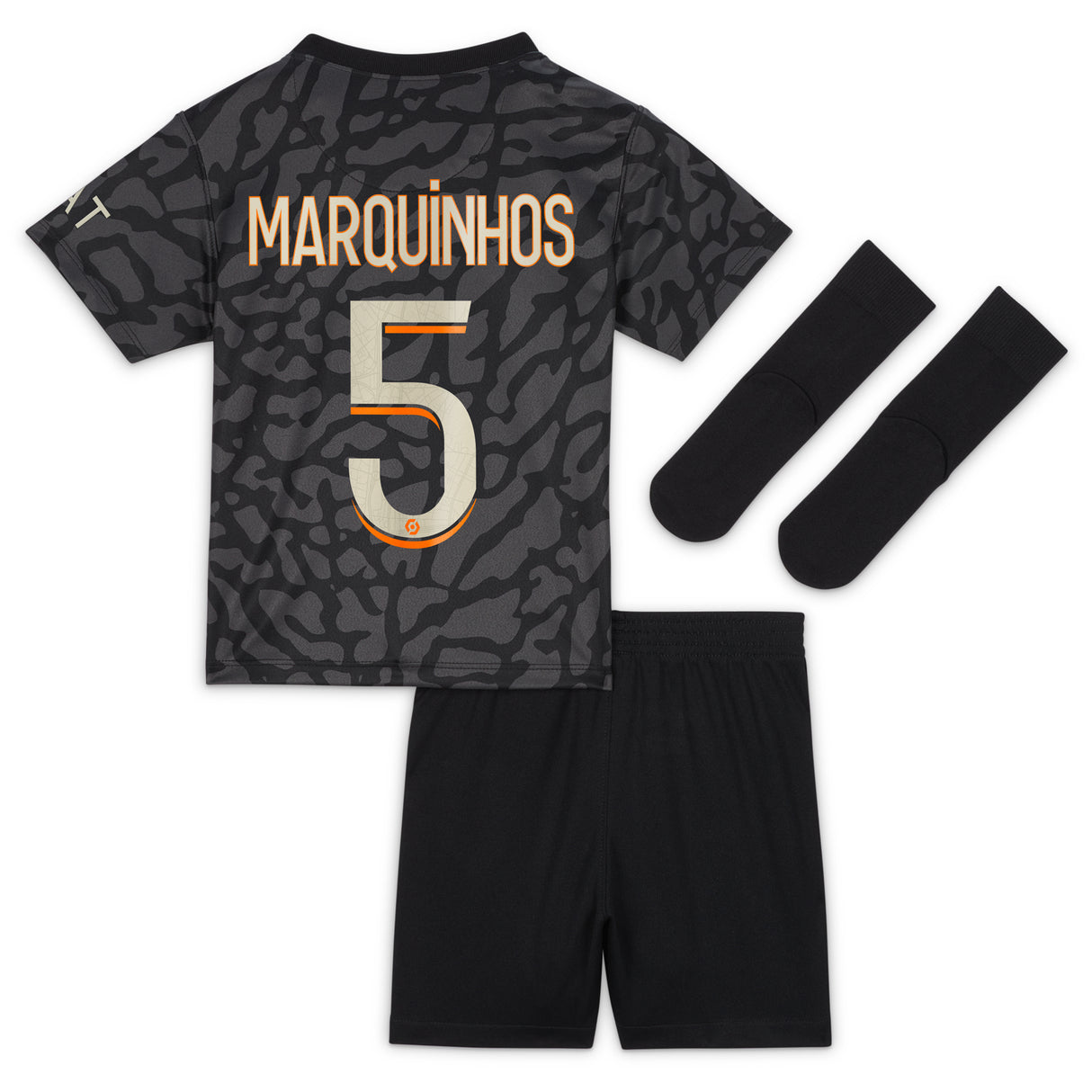 PSG x Jordan Third Stadium Kit 2023-24 - Infant with Marquinhos 5 printing - Kit Captain