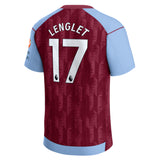 Aston Villa Castore Home Shirt 2023-24 with Lenglet 17 printing - Kit Captain