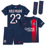 Paris Saint-Germain Nike Home Stadium Kit 2023-24 - Infant with Kolo Muani 23 printing - Kit Captain