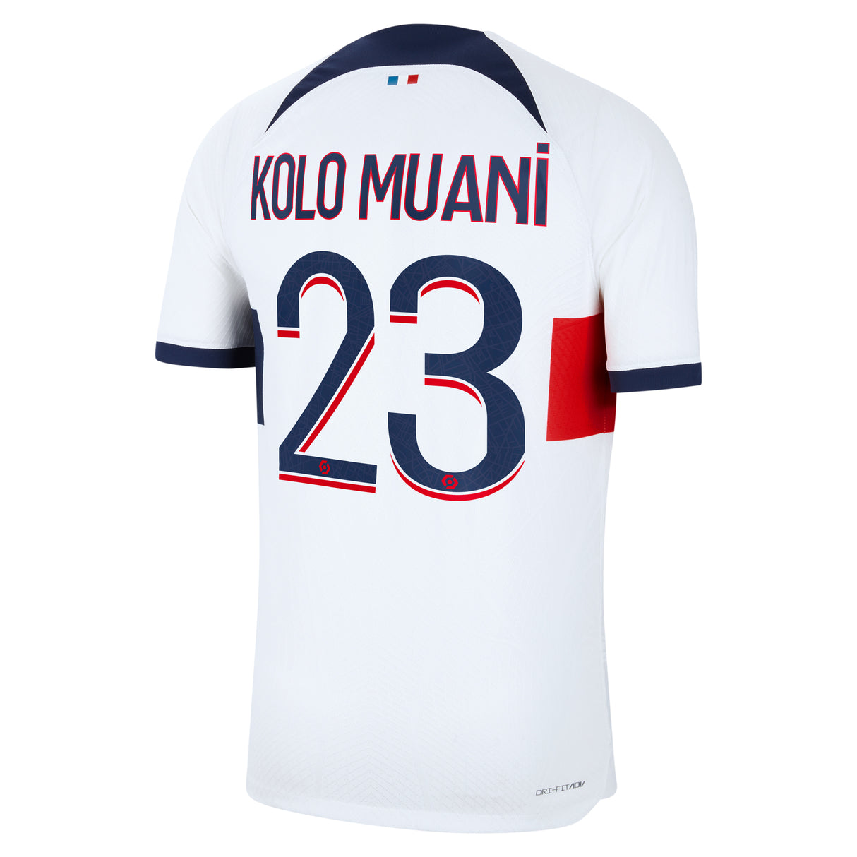 Paris Saint-Germain Nike Away Dri Fit Adv Match Shirt 2023-24 with Kolo Muani 23 printing - Kit Captain