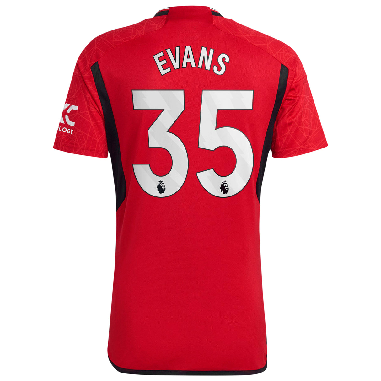 Manchester United EPL Home Shirt 2023-24 with Evans 35 printing - Kit Captain