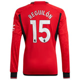 Manchester United EPL Home Shirt 2023-24 - Kids - Long Sleeve with Reguilón 15 printing - Kit Captain