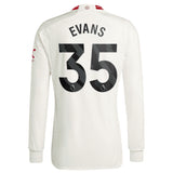 Manchester United EPL Third Authentic Shirt 2023-24 - Long sleeve with Evans 35 printing - Kit Captain