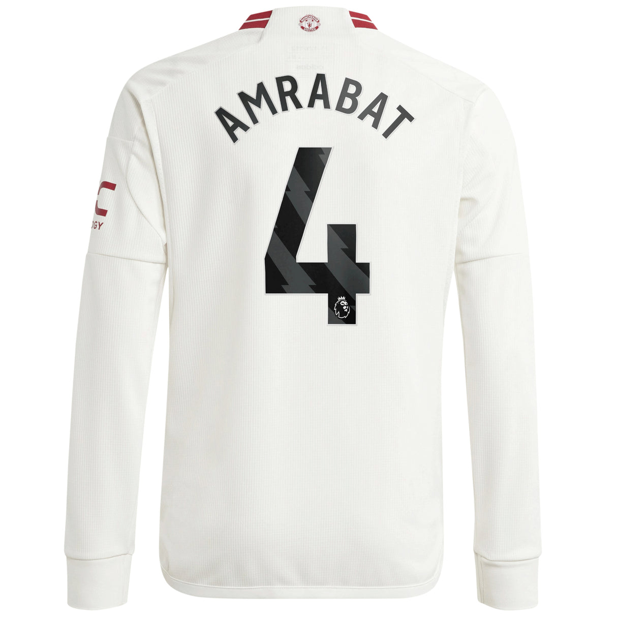 Manchester United EPL Third Shirt 2023-24 - Kids - Long Sleeve with Amrabat 4 printing - Kit Captain