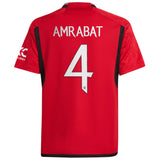 Manchester United Cup Home Shirt 2023-24 - Kids with Amrabat 4 printing - Kit Captain