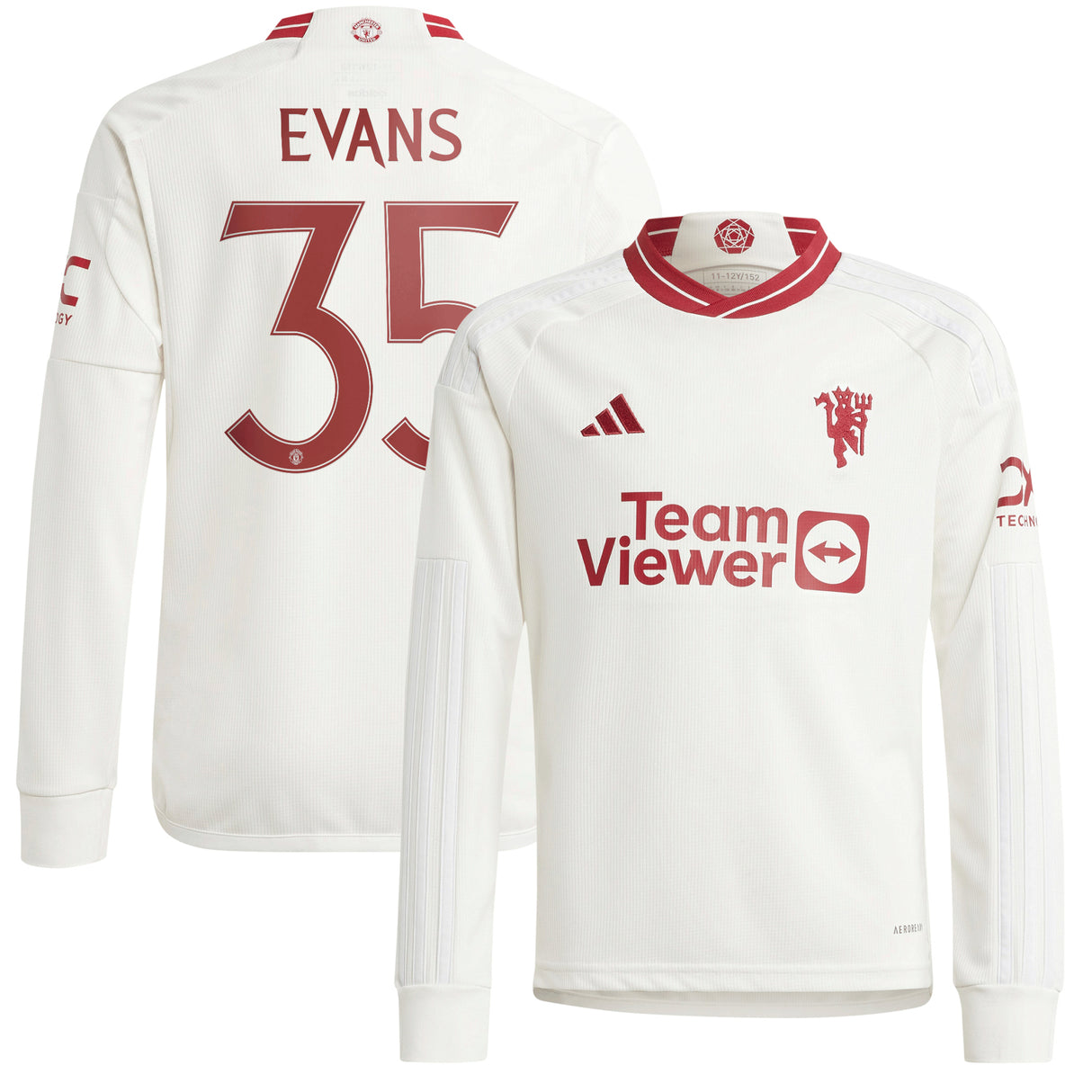 Manchester United Cup Third Shirt 2023-24 - Kids - Long Sleeve with Evans 35 printing - Kit Captain