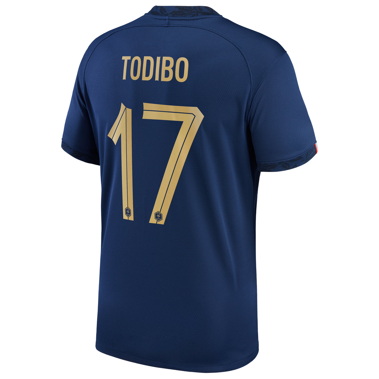 France Home Stadium Shirt 2022 with Todibo 17 printing - Kit Captain