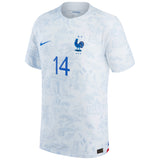 France Away Match Shirt 2022 with Rabiot 14 printing - Kit Captain