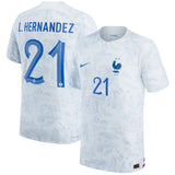 France Away Match Shirt 2022 with L.Hernandez 21 printing - Kit Captain