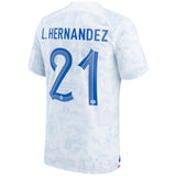 France Away Stadium Shirt 2022 with L.Hernandez 21 printing - Kit Captain