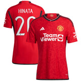 Manchester United Home Authentic Shirt 2023-24 with Hinata 20 printing - Kit Captain