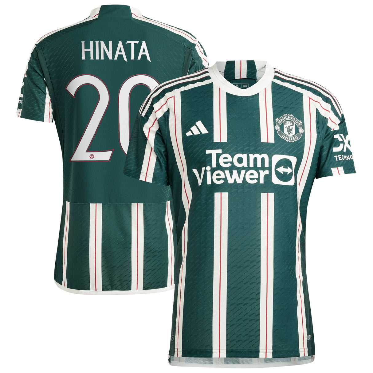 Manchester United Away Authentic Shirt 2023-24 with Hinata 20 printing - Kit Captain