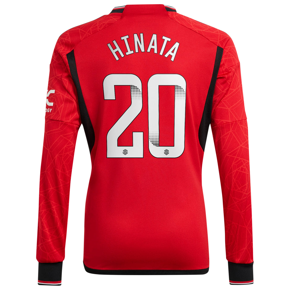 Manchester United WSL Home Shirt 2023-24 - Long Sleeve with Hinata 20 printing - Kit Captain