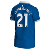 Everton Hummel Home Shirt 2023-24 - Kids with Andre Gomes 21 printing - Kit Captain