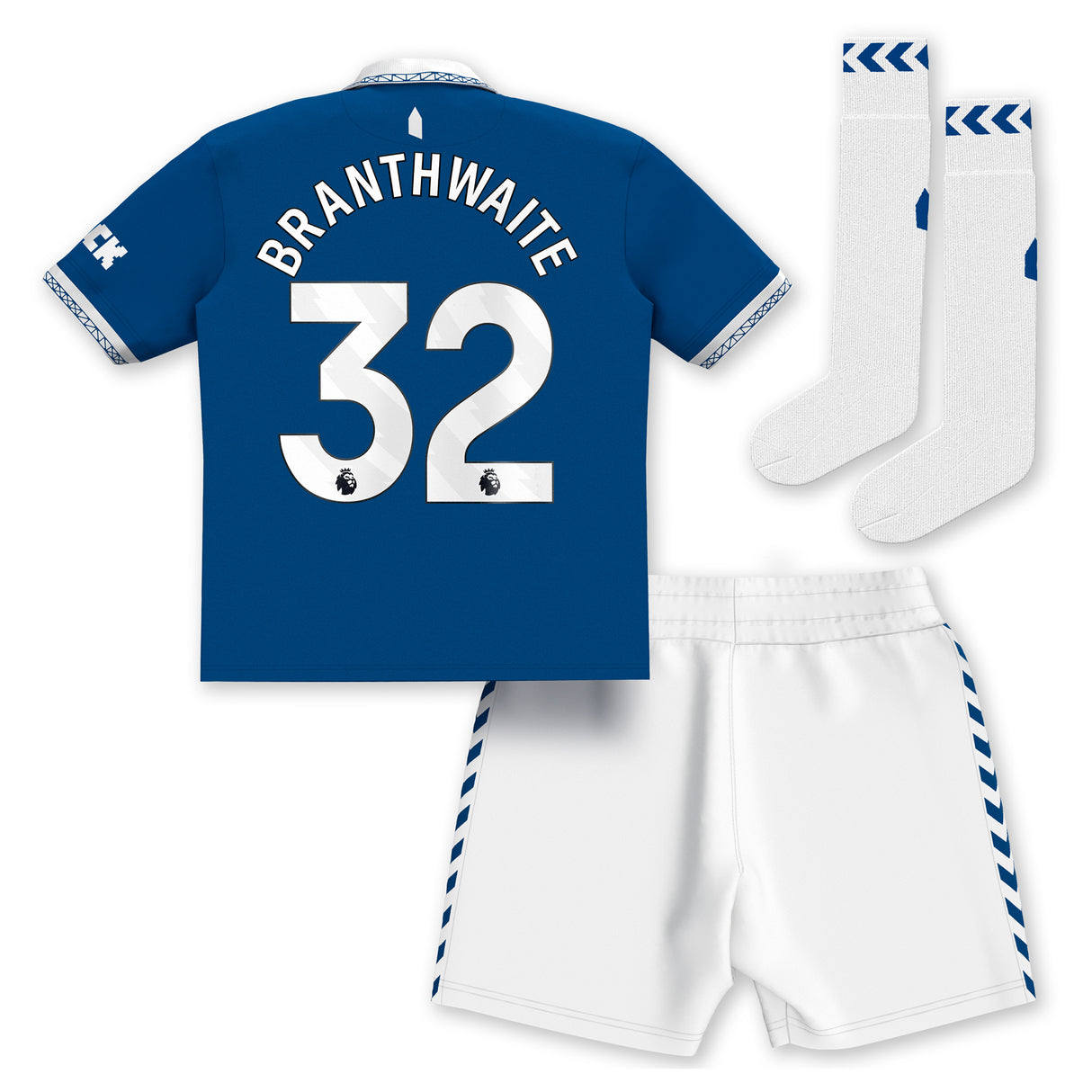 Everton Hummel Home Infant Kit 2023-24 with Branthwaite 32 printing - Kit Captain