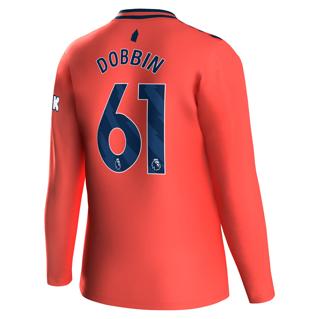 Everton Hummel Away Shirt 2023-24 - Long Sleeve - Kids with Dobbin 61 printing - Kit Captain