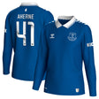 Everton WSL Hummel Home Shirt 2023-24 - Long Sleeve - Kids with Aherne 41 printing - Kit Captain