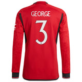 Manchester United Cup adidas Home Authentic Shirt 2023-24 - Long Sleeve - With George 3 Printing - Kit Captain