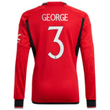 Manchester United Cup adidas Home Shirt 2023-24 - Kids - Long Sleeve - With George 3 Printing - Kit Captain