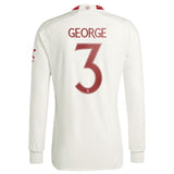 Manchester United Cup adidas Third Authentic Shirt 2023-24 - Long Sleeve - With George 3 Printing - Kit Captain