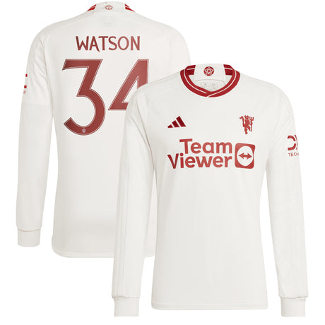 Manchester United Cup adidas Third Shirt 2023-24 - Long Sleeve - With Watson 34 Printing - Kit Captain