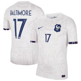 France Women Nike Away Stadium Shirt 2023-24 - Mens with Baltimore 17 printing - Kit Captain