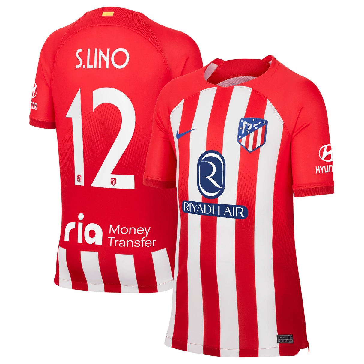 Maillot Atlético de Madrid Metropolitano Nike Domicile Stadium 2023-24 - Enfant avec flocage S.Lino 12