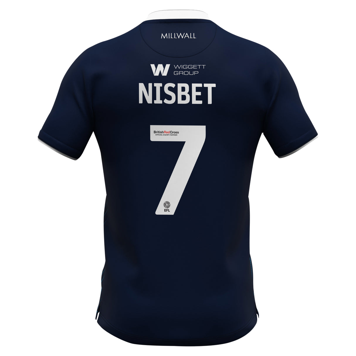 Millwall Errea Home Shirt 2023-24 - Kevin NISBET 7 - Kit Captain