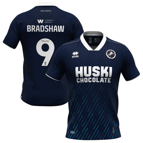 Millwall Errea Home Shirt 2023-24 - Tom BRADSHAW 9 - Kit Captain