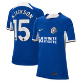 Chelsea Nike Home Stadium Sponsored Shirt 2023-24 - Kids with N.Jackson 15 printing