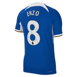 Chelsea Home Vapor Match Sponsored Shirt 2023-24 with Enzo 8 printing - Kit Captain