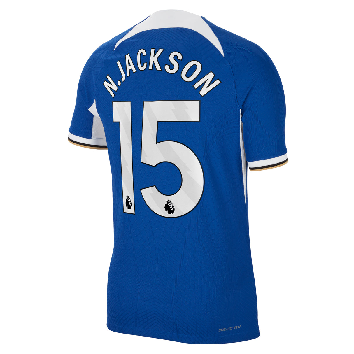 Chelsea Home Vapor Match Sponsored Shirt 2023-24 with N.Jackson 15 printing - Kit Captain