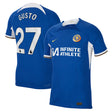 Chelsea Home Vapor Match Sponsored Shirt 2023-24 with Gusto 27 printing - Kit Captain