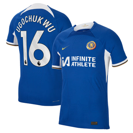 Chelsea Home Vapor Match Sponsored Shirt 2023-24 with Ugochukwu 16 printing - Kit Captain