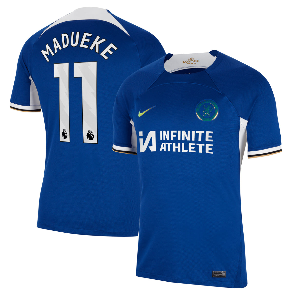 Chelsea Nike Home Stadium Sponsored Shirt 2023-24 with Madueke 11 printing