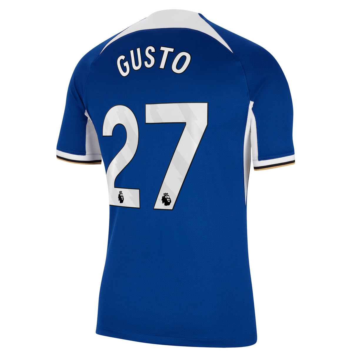 Chelsea Nike Home Stadium Sponsored Shirt 2023-24 with Gusto 27 printing