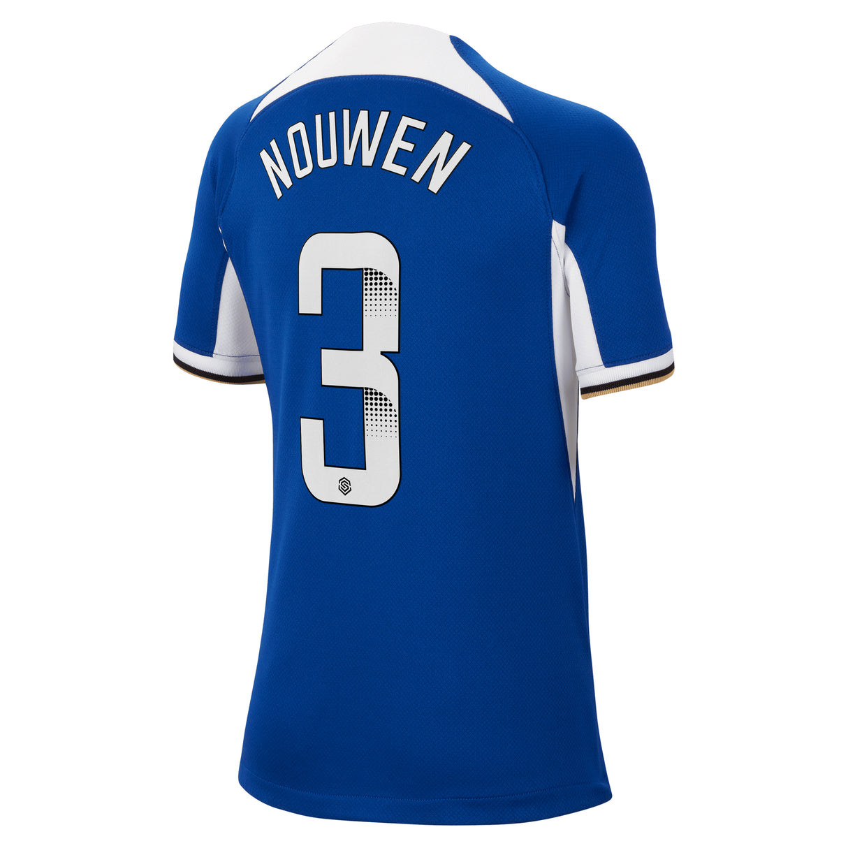 Chelsea WSL Nike Home Stadium Sponsored Shirt 2023-24 - Kids with Nouwen 3 printing