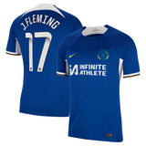 Chelsea WSL Nike Home Stadium Sponsored Shirt 2023-24 with J.Fleming 17 printing