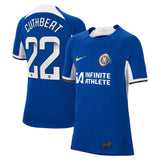 Chelsea WSL Nike Home Stadium Sponsored Shirt 2023-24 - Kids with Cuthbert 22 printing