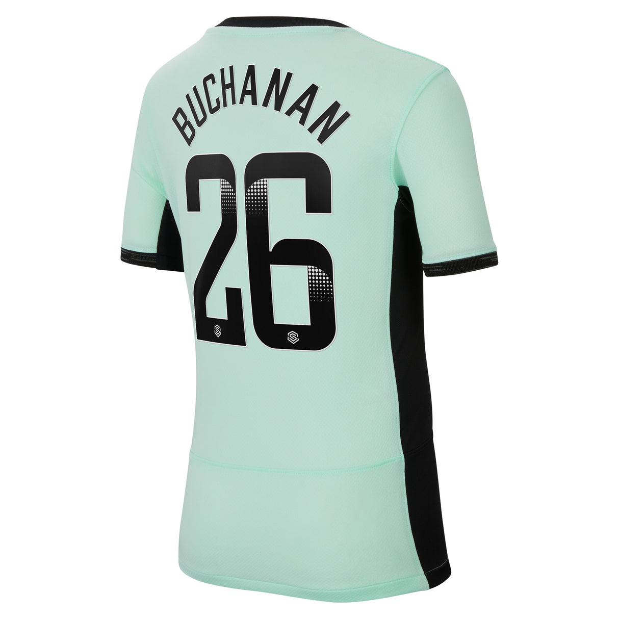 Chelsea WSL Third Stadium Sponsored Shirt 2023-24 - Kids with Buchanan 26  printing - Kit Captain