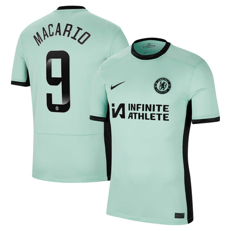 Chelsea WSL Nike Third Stadium Sponsored Shirt 2023-24 with Macario 9 printing