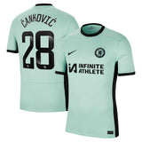 Chelsea WSL Nike Third Stadium Sponsored Shirt 2023-24 with Čanković 28 printing