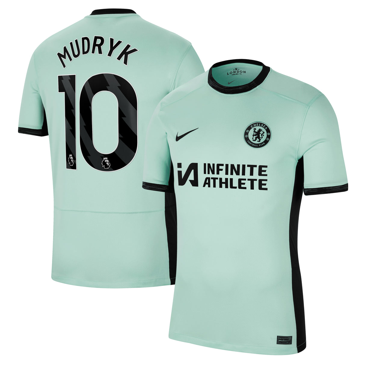 Chelsea Nike Third Stadium Sponsored Shirt 2023-24 with Mudryk 10 printing