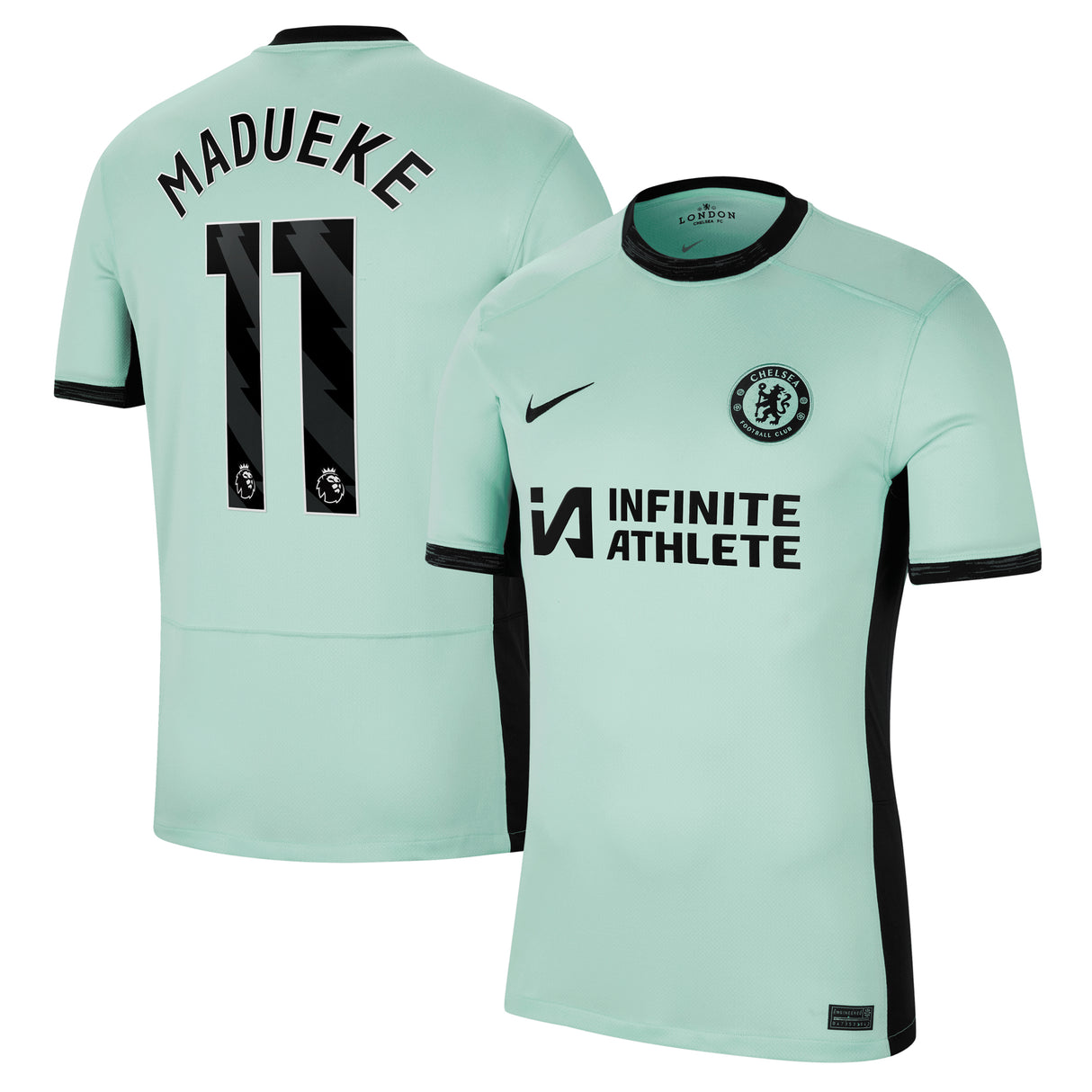 Chelsea Nike Third Stadium Sponsored Shirt 2023-24 with Madueke 11 printing