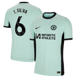 Chelsea Third Vapor Match Sponsored Shirt 2023-24 with Silva 6 printing - Kit Captain