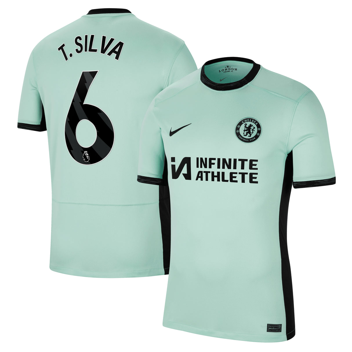 Chelsea Nike Third Stadium Sponsored Shirt 2023-24 with Silva 6 printing