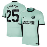 Chelsea Nike Third Stadium Sponsored Shirt 2023-24 with Caicedo 25 printing